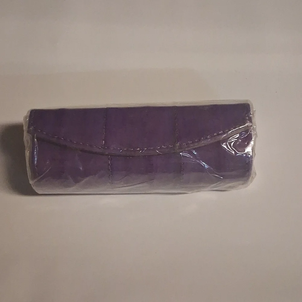 Vintage Eel Skin Lipstick Case Blue With mirror Purple
